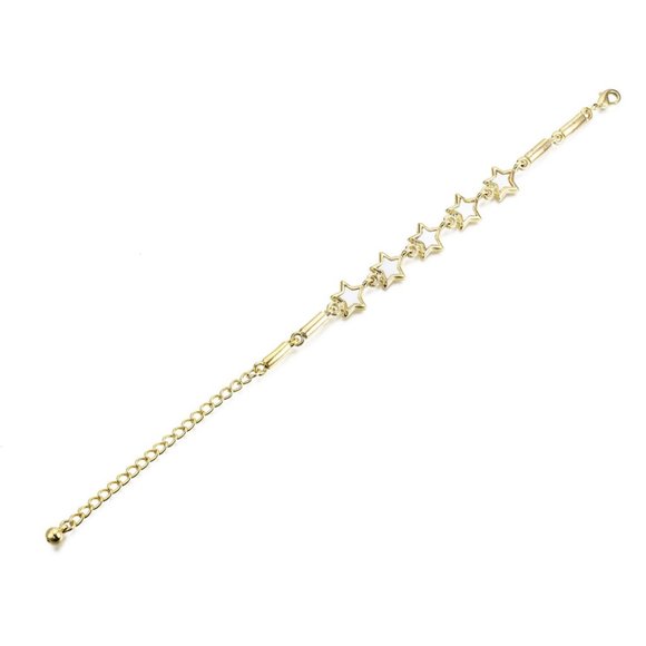 2/$25 Gold plated Natural Shell STAR link Bracelet with extender = pretty stars - Picture 2 of 5